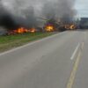 Grave choque entre dos camiones en la Ruta Provincial 1: uno se incendió